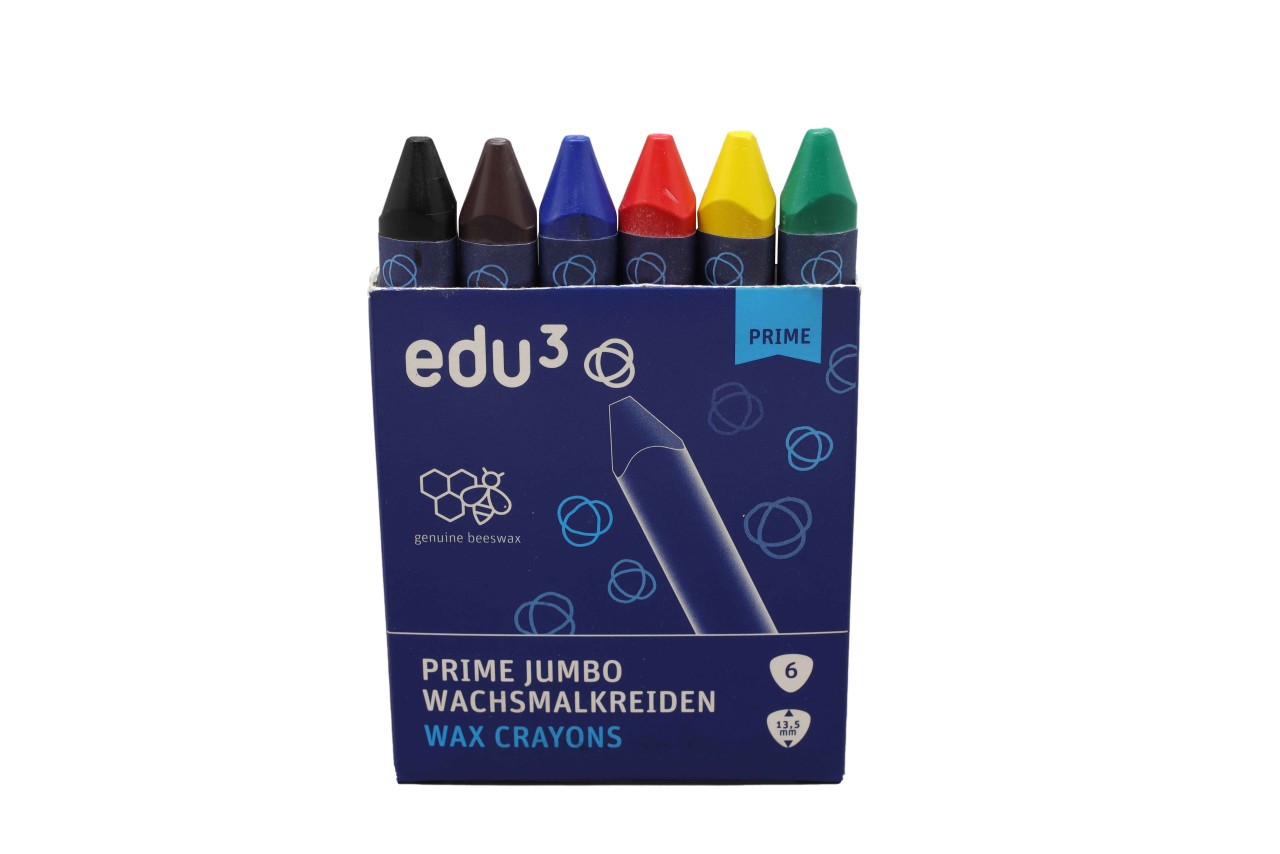 edu³ PRIME Jumbo Wachsmalkreide Basic 6er Set