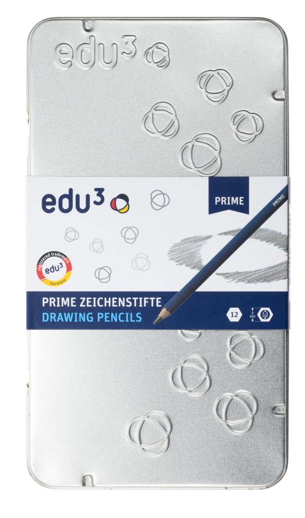edu³ PRIME Zeichenbleistifte 12 Härten 12er Set