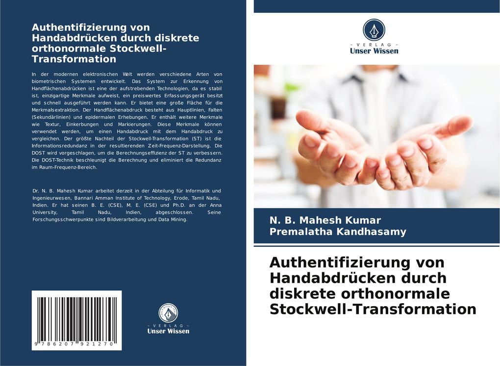 Authentifizierung von Handabdrücken durch diskrete orthonormale Stockwell-Transformation