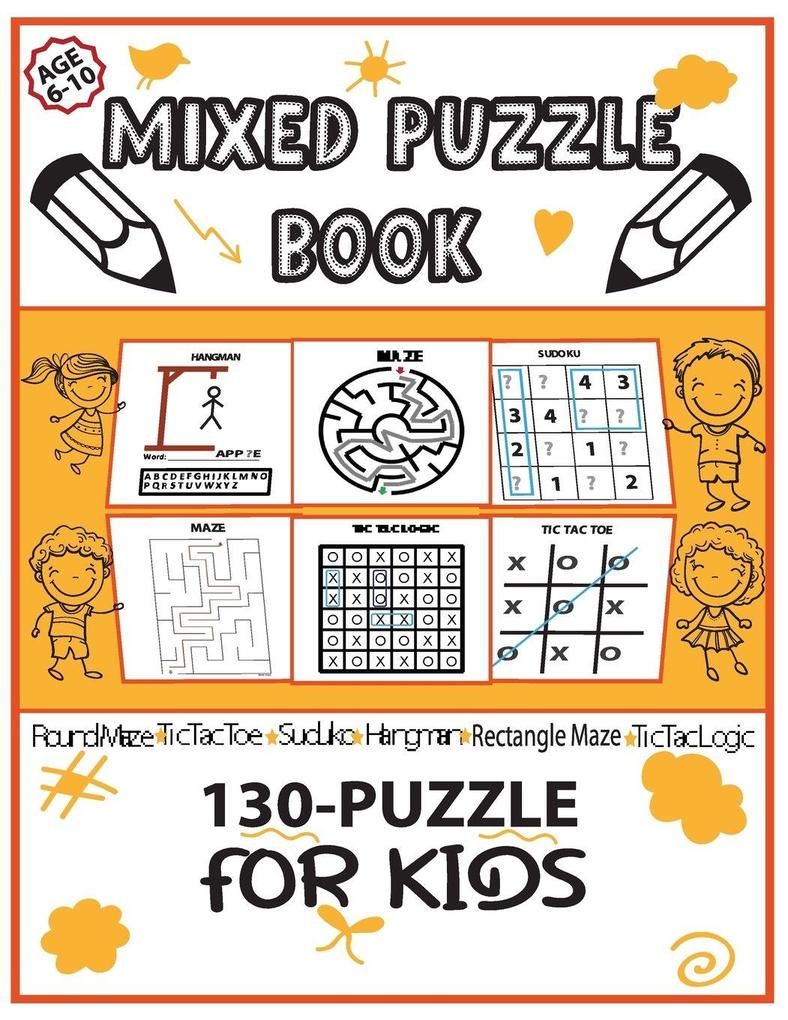 Mixed Puzzle Book 130-Puzzle for Kids