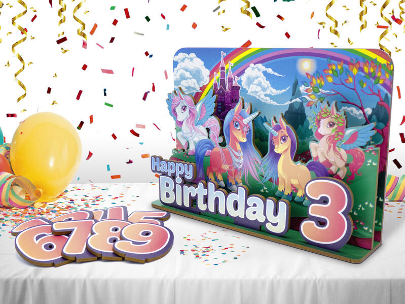 familiacard Geburtstagsdekoration 'Einhorn'