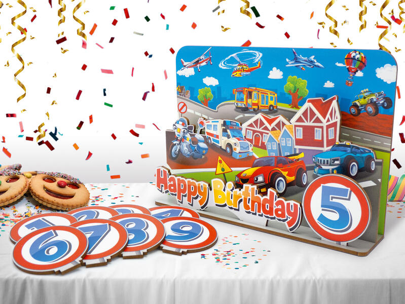 familiacard Geburtstagsdekoration 'Auto'