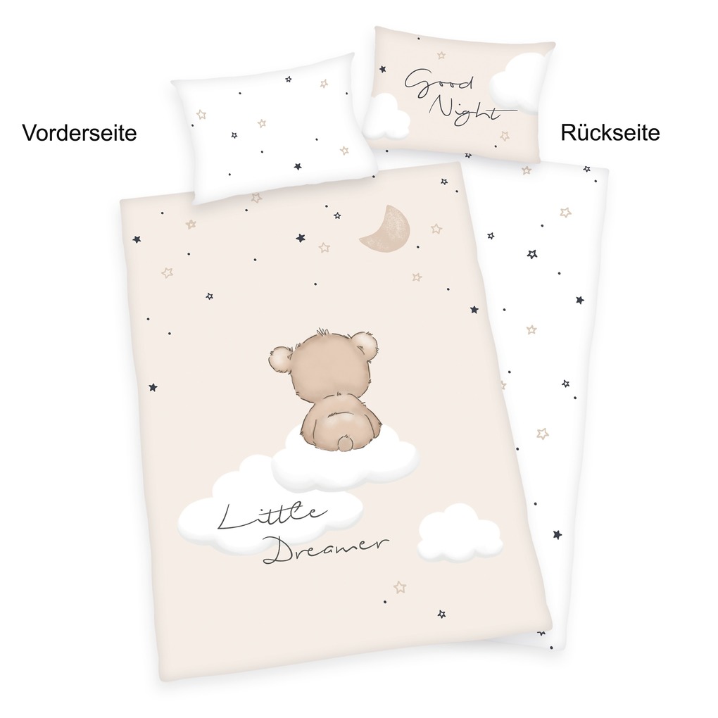babybest® 2485234063 - Little Dreamer Bettwäsche (Made in Green) 40x60 cm + 100x135 cm 100% Baumwolle