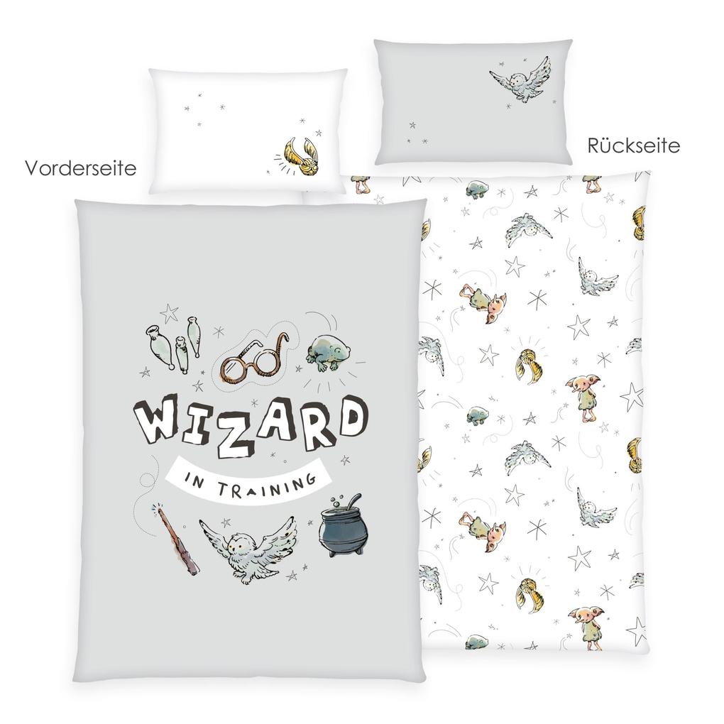 Harry Potter 2474402063 - Bettwäsche (Made in Green) 40x60 cm + 100x135 cm 100% Baumwolle