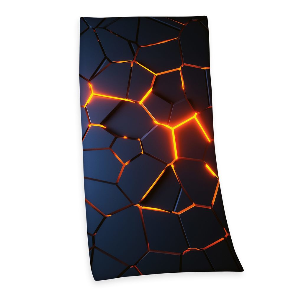Young Collection 6159211516 - 3D-Effekt Lava Velourstuch 75x150 cm 100% Baumwolle