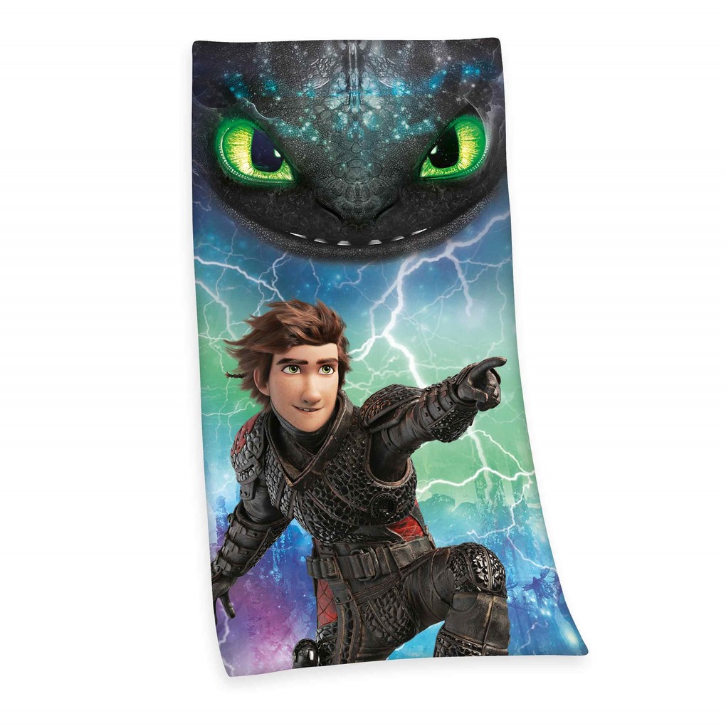 Dragons 6126223516 - Velourstuch 75x150 cm 100% Baumwolle