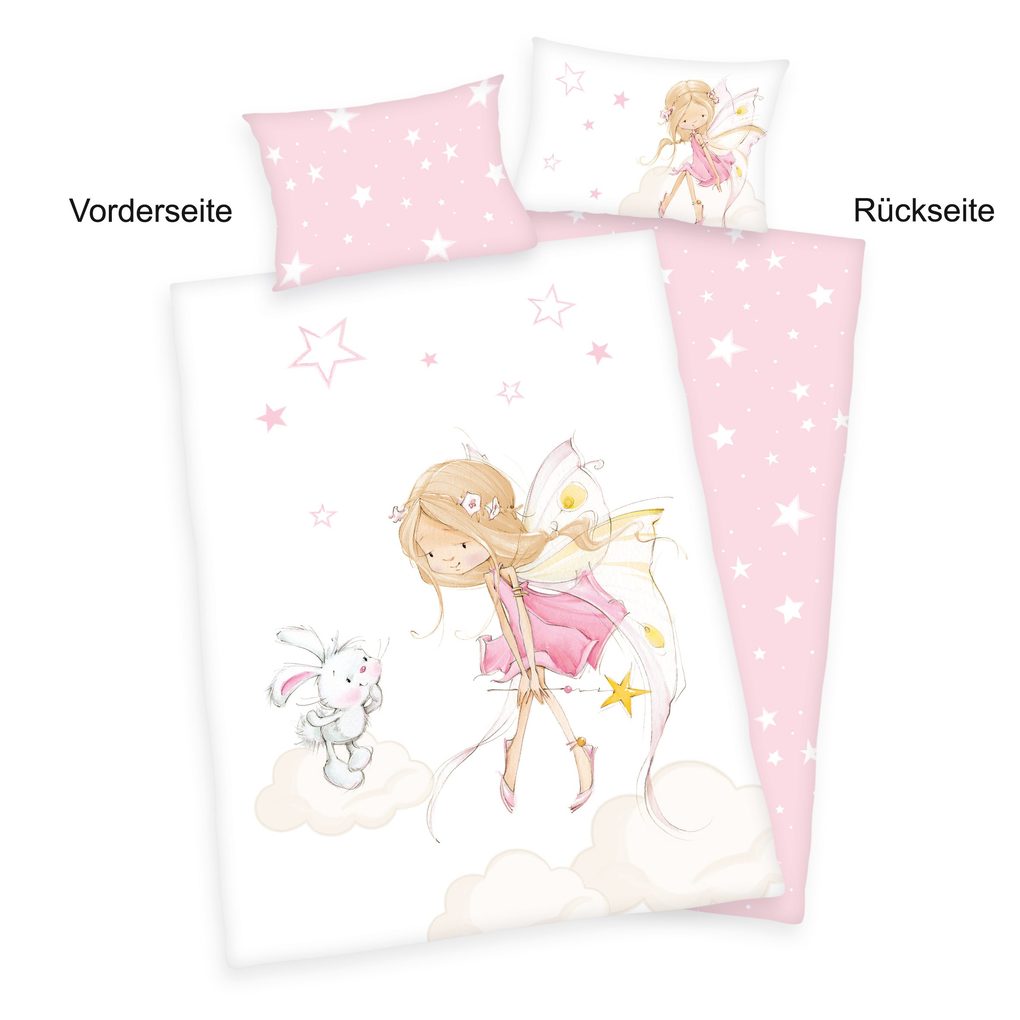 babybest® 2485217063 - Little Fairy Bettwäsche (Made in Green) 40x60 cm + 100x135 cm 100% Baumwolle