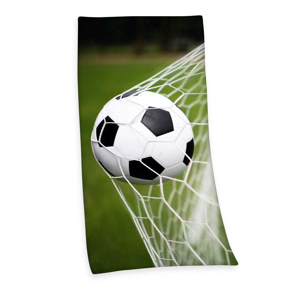 Young Collection 6159238516 - Fußball Velourstuch 75x150 cm 100% Baumwolle