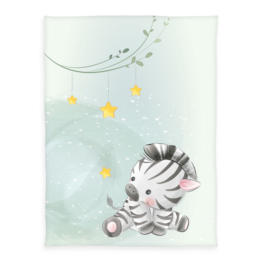 babybest® 1440269014 - Zebra Microfaserflausch-Decke 75 x 100 cm 100% Polyester
