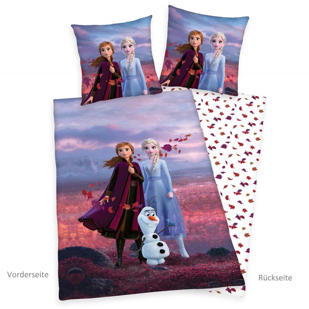 Disney Kinderbettwäsche "Disney´s Eiskönigin" mit tollem Anna und Elsa Motiv