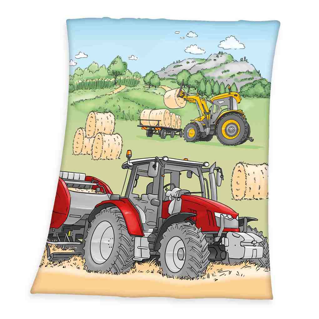 Young Collection 7551201035 - Traktor Fleecedecke 130x160 cm 100% Polyester
