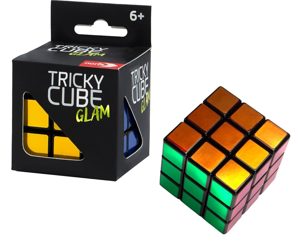 Noris 606132065 - Tricky Cube Glam Trickwürfel Metallic bunt Maße: 55 cm