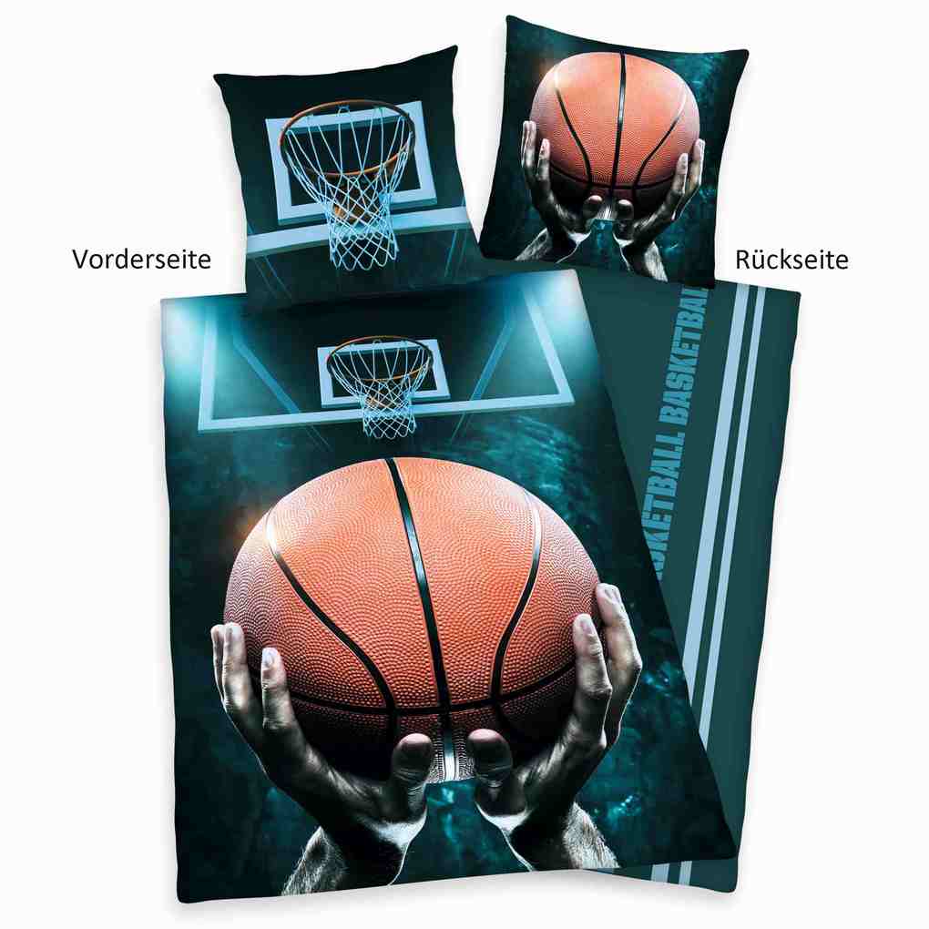 Young Collection 4459233050 - Basketball Bettwäsche 80x80 cm + 135x200 cm 100% Baumwolle