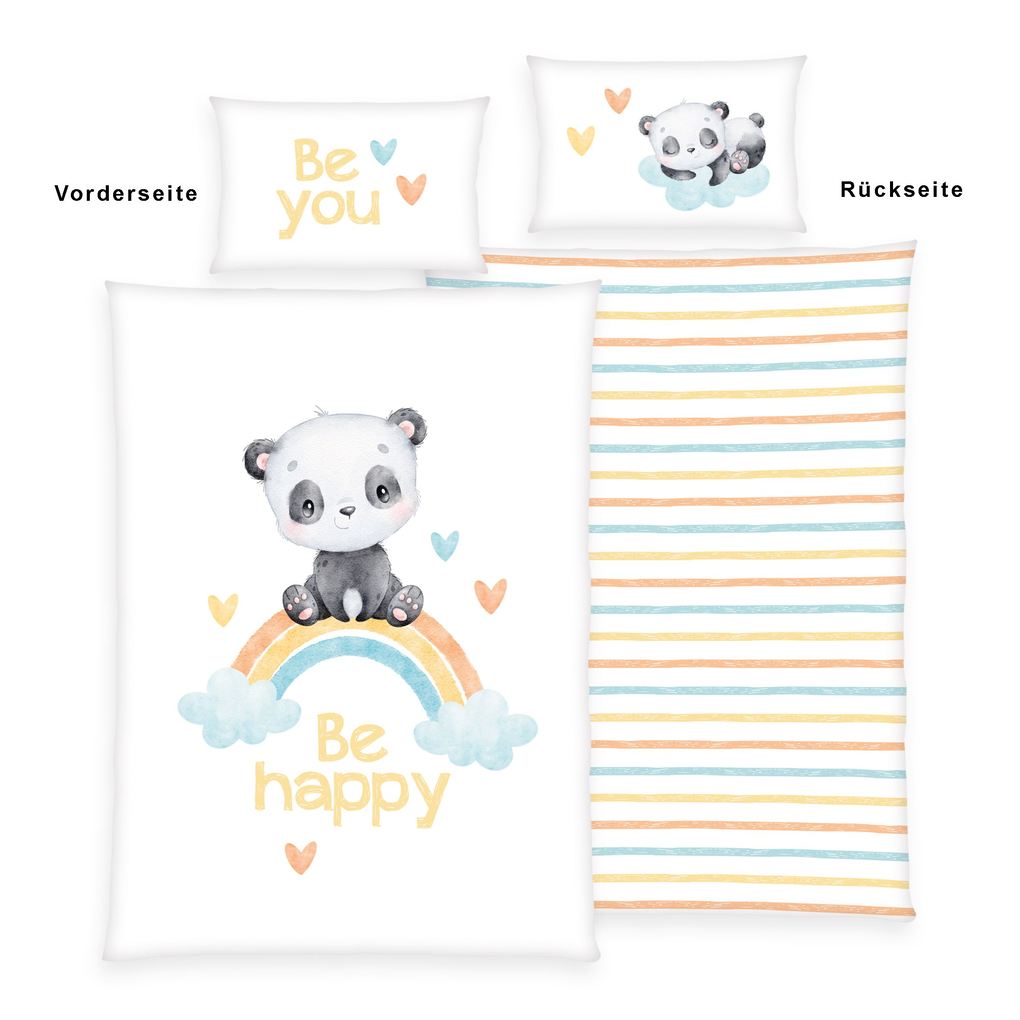 Baby Best Babybettwäsche "Regenbogen Panda" 2 Stk. mit liebevollem Motiv
