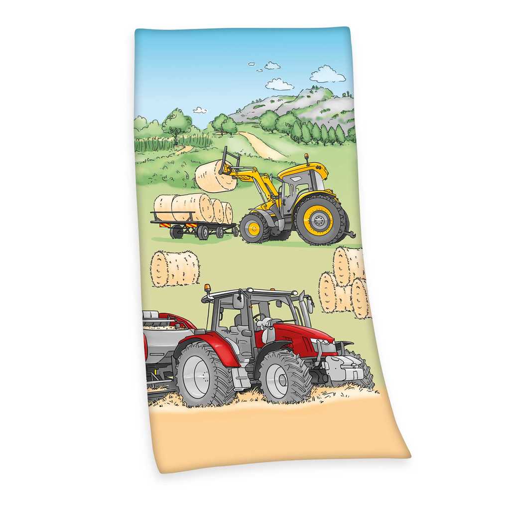 Young Collection 6151203516 - Traktor Velourstuch 75x150 cm 100% Baumwolle