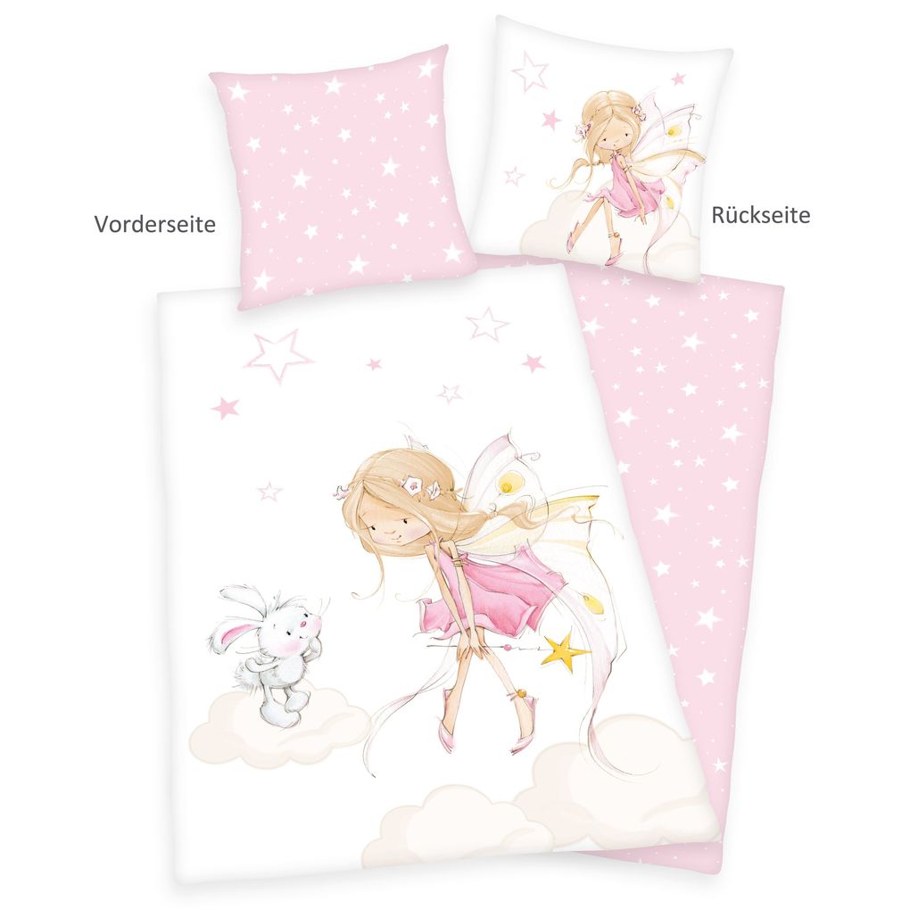 Young Collection 4451235050 - Little Fairy Bettwäsche 80x80 cm + 135x200 cm 100% Baumwolle