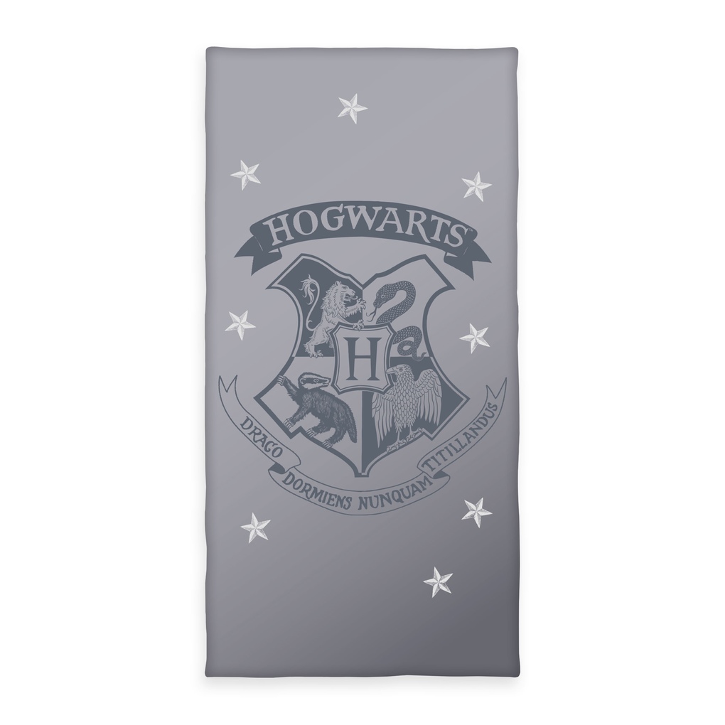 Harry Potter 6174413515 - Velourstuch grau - Aktion 70x140 cm 100% Baumwolle