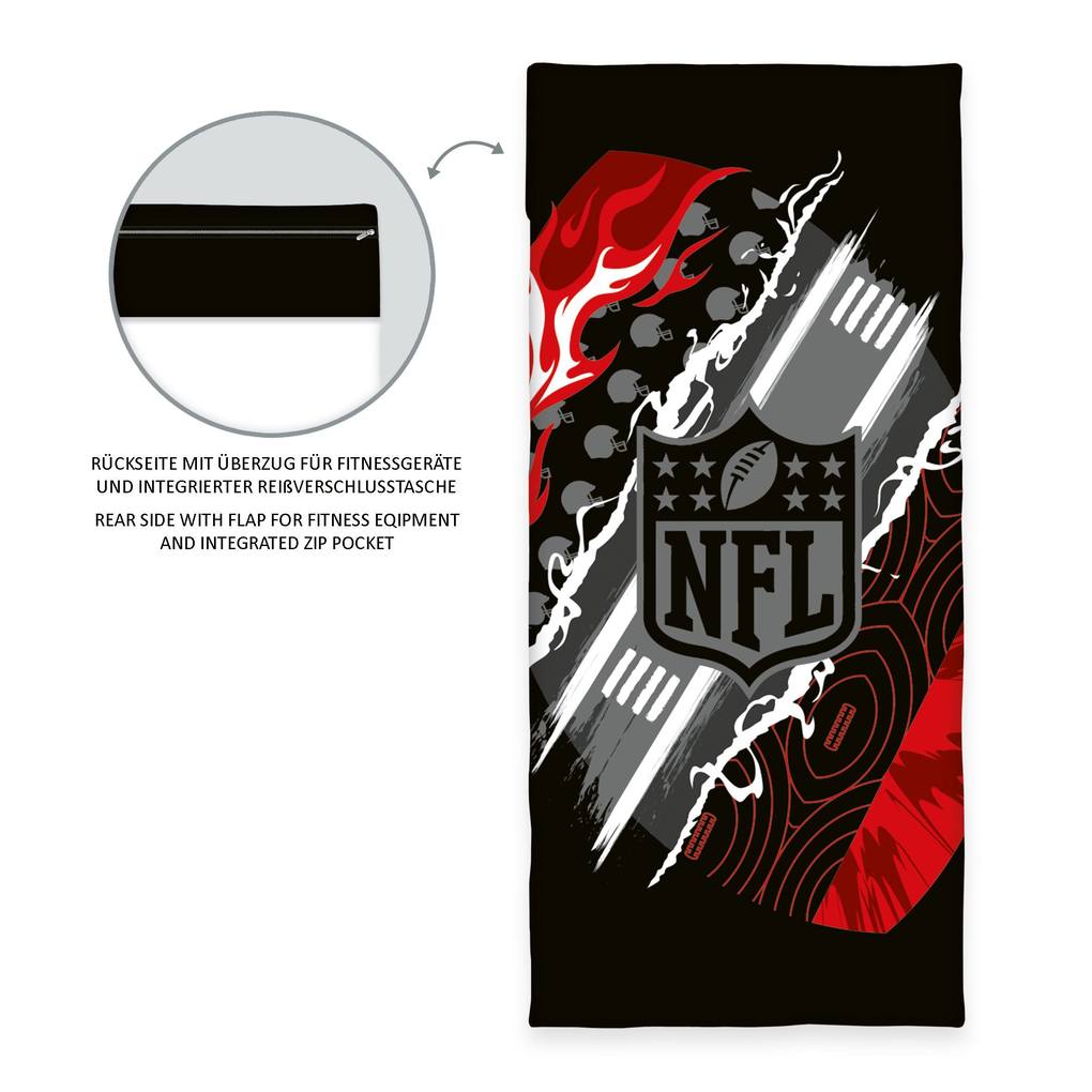 NFL 6941601547 - Fitness-Tuch mit Flap 50x110 cm + 15 cm Flap 100% Polyester