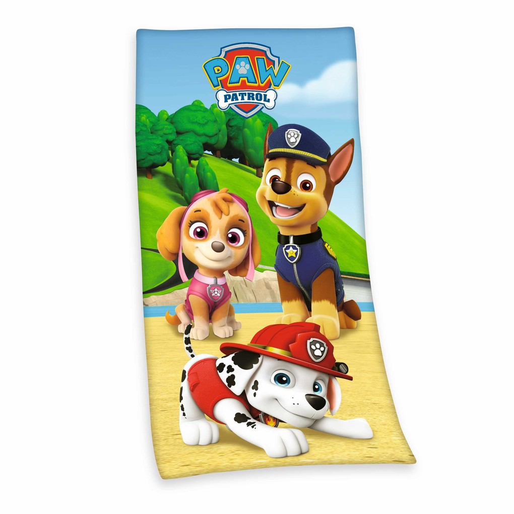 Paw Patrol 6132242516 - Velourstuch 75x150 cm 100% Baumwolle