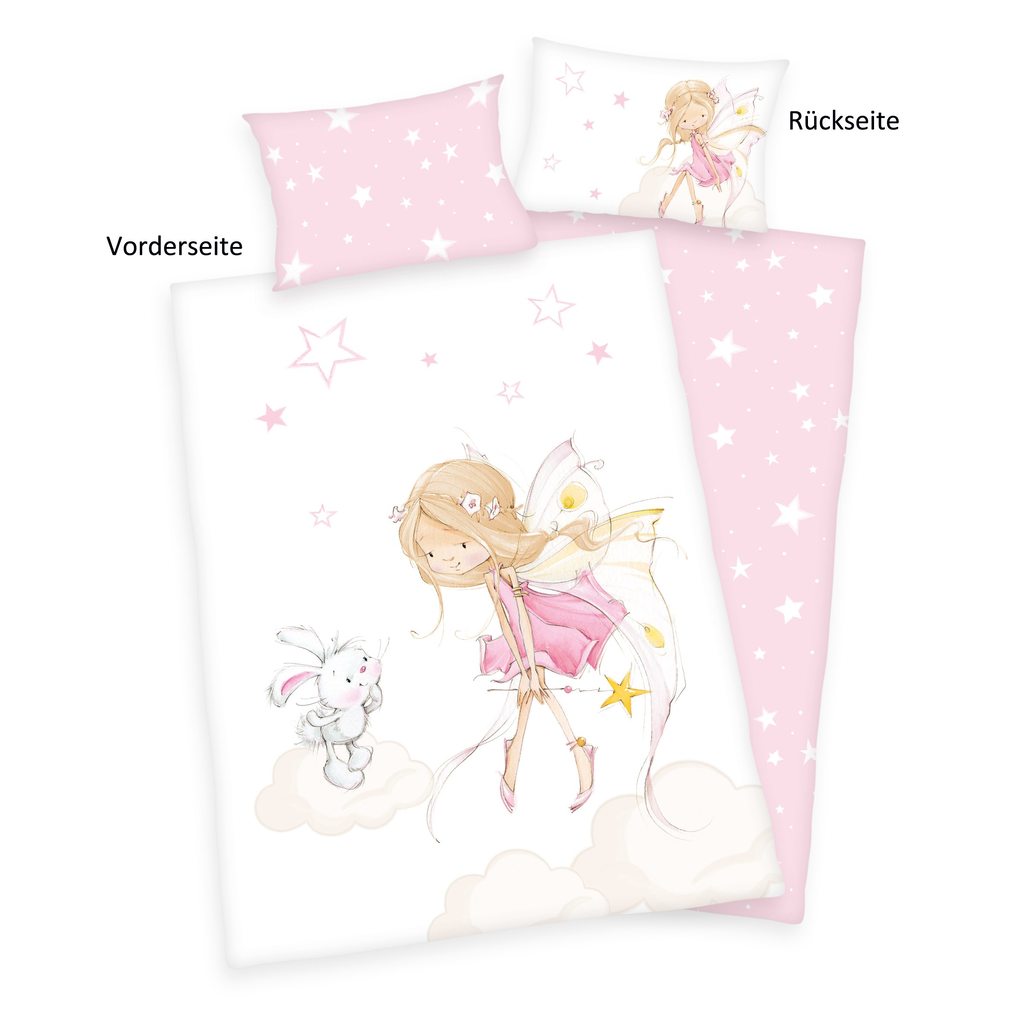 babybest® 2685217063 - Little Fairy Flanell-Bettwäsche (Made in Green) 40x60 cm + 100x135 cm 100% Baumwolle