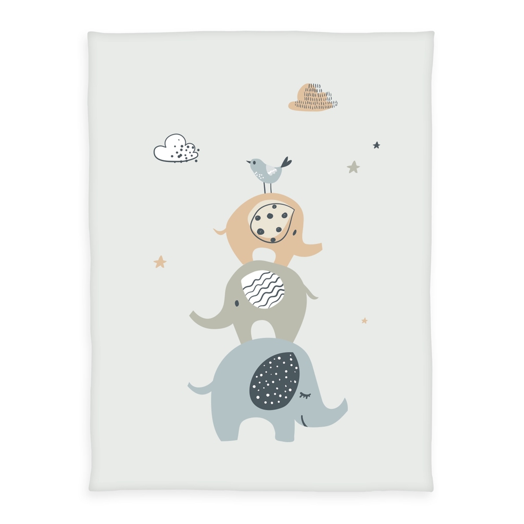 babybest® 1440261014 - Elephants Microfaserflausch-Decke 75 x 100 cm 100% Polyester