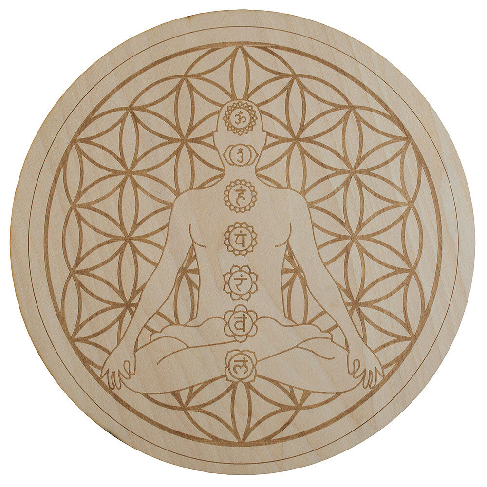 Untersetzer 'Blume des Lebens und Chakra Buddha'