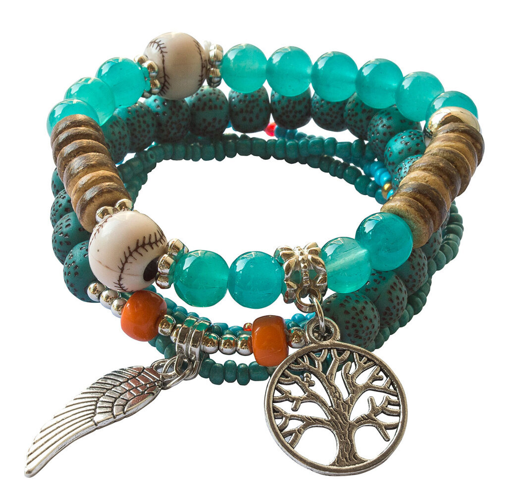 Armband 'Baum des Lebens mit Engelsflügel' türkis