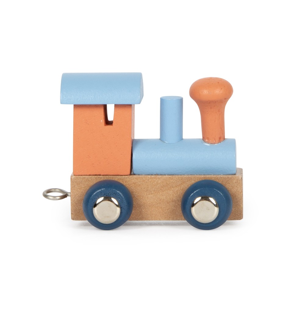 Small Foot 12568 - Buchstabenzug Polar Lokomotive lachs & eisblau