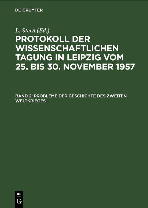 Probleme der Geschichte des Zweiten Weltkrieges