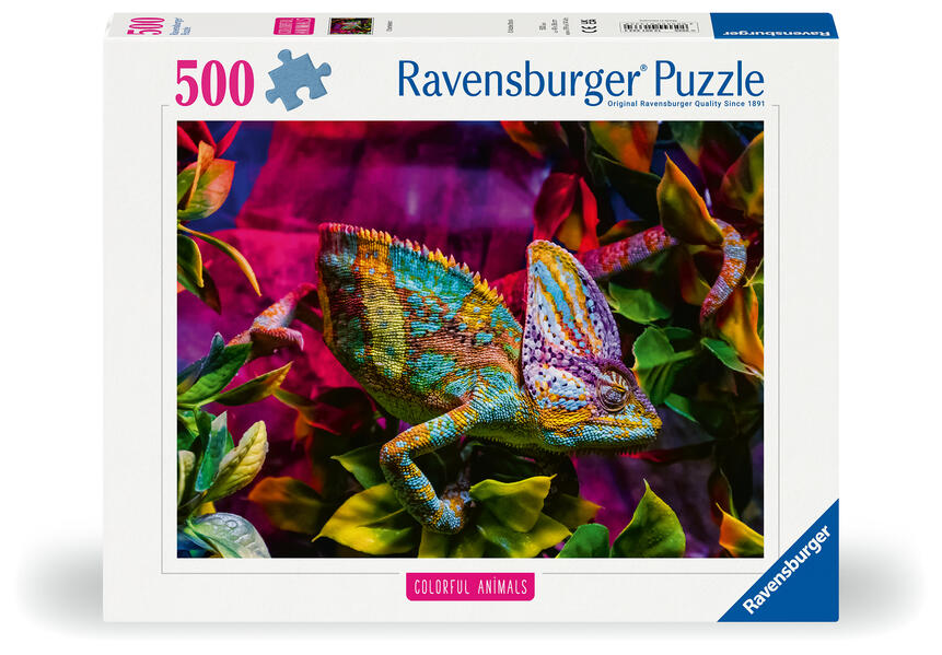 Erwachsenenpuzzle 'Colorful Animals' 500 Teile - Chamäleon