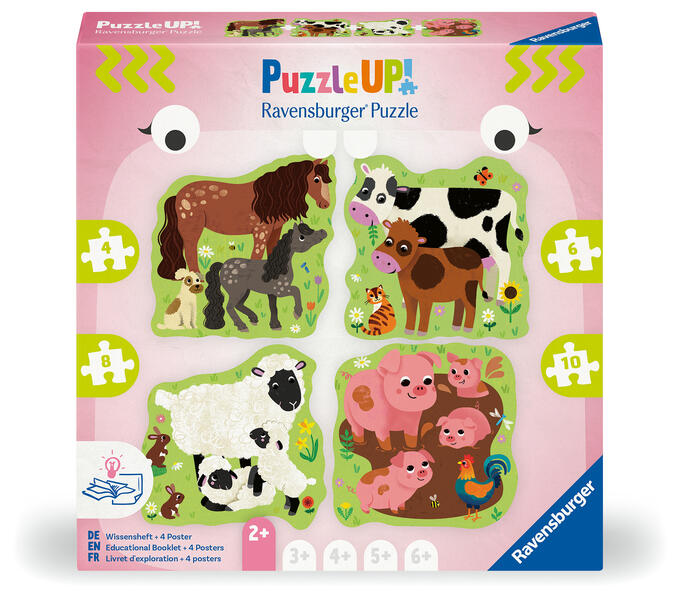 Kinderpuzzle 4 6 8 10 Teile - Puzzle UP! Bauernhoftiere