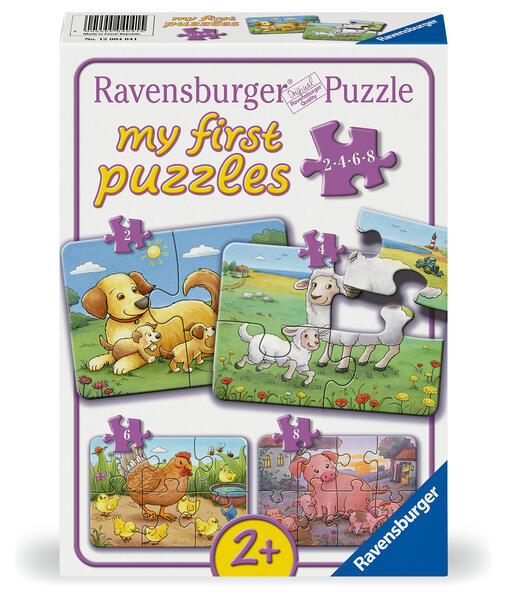 Kinderpuzzle 2 4 6 8 Teile - Kleine Bauernhoftiere