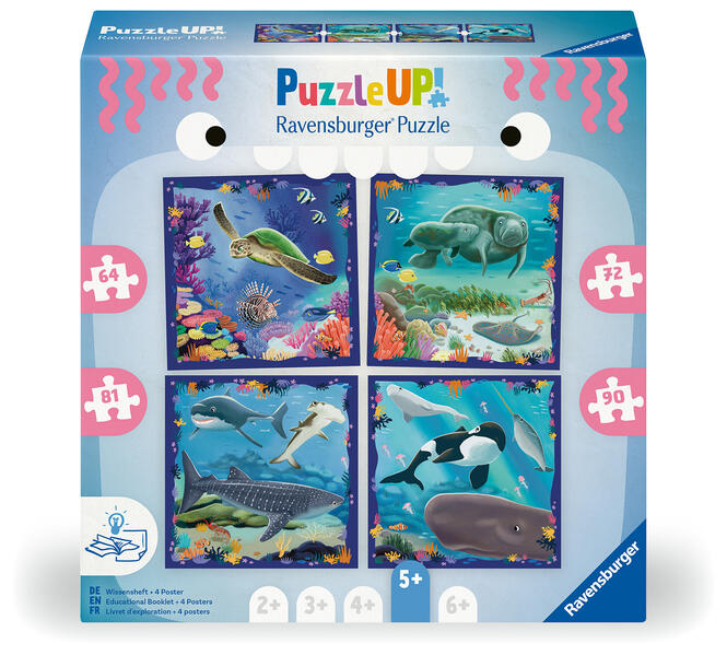 Kinderpuzzle 64 72 81 90 Teile - Puzzle UP! Meerestiere