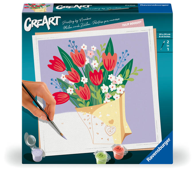 CreArt Malen nach Zahlen Adults Trend - Tulpenstrauß