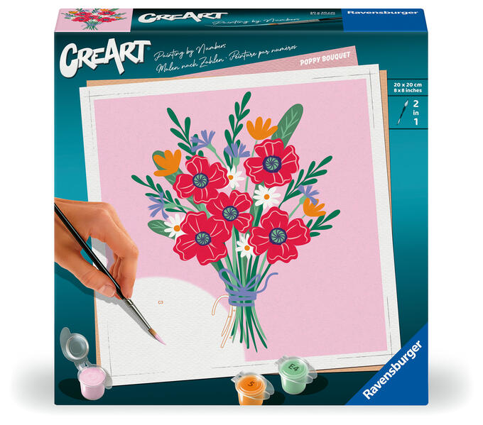 CreArt Malen nach Zahlen Adults Trend - Mohnblumenstrauß