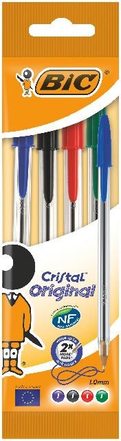 BIC Kugelschreiber Cristal Original 0.4mm farbig 4er Set