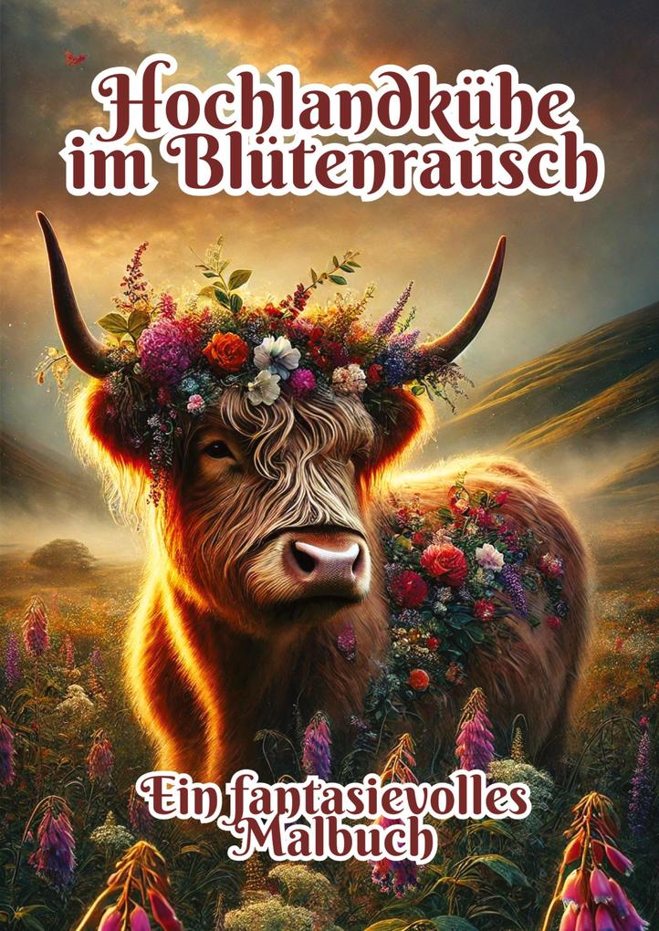 Hochlandkühe im Blütenrausch