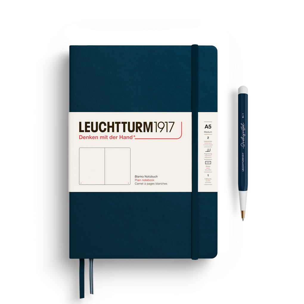 Leuchtturm1917 Notizbuch Medium (A5) Hardcover 251 Nummerierte Seiten Deep Sea Blanko