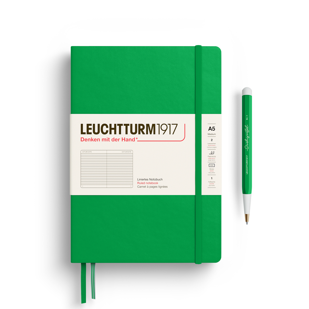Leuchtturm1917 Notizbuch Medium (A5) Hardcover 251 Nummerierte Seiten Spring Leaf Liniert