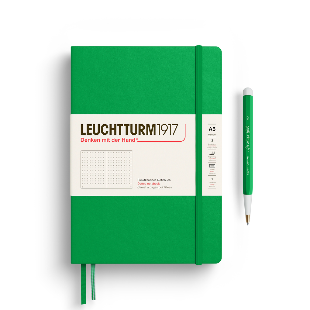 Leuchtturm1917 Notizbuch Medium (A5) Hardcover 251 Nummerierte Seiten Spring Leaf Dotted