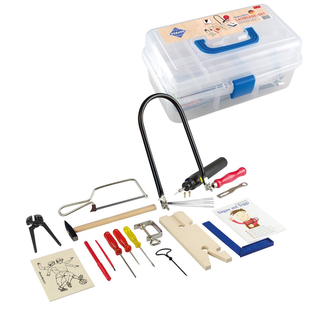PEBARO 641S - Laubsäge-Set mit Stahlwerkzeugen und Bohrmaschine mit Anleitungsheft