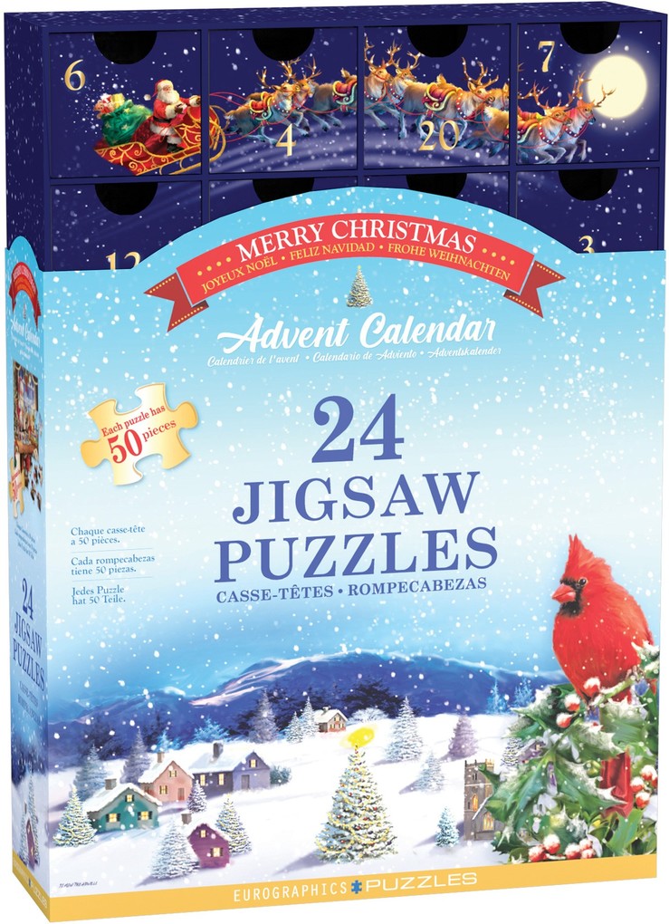 Eurographics 8924-5735 - Adventskalender Merry Christmas 24 Puzzle je 50 Teile