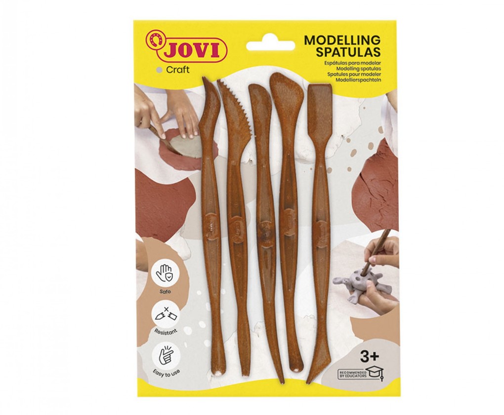 Jovi Modellierwerkzeuge zum Bearbeiten von Knete Plastilin 5er Set