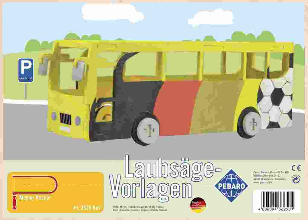 PEBARO 362S - Laubsägevorlage Bus 1 Platte Größe DIN A4