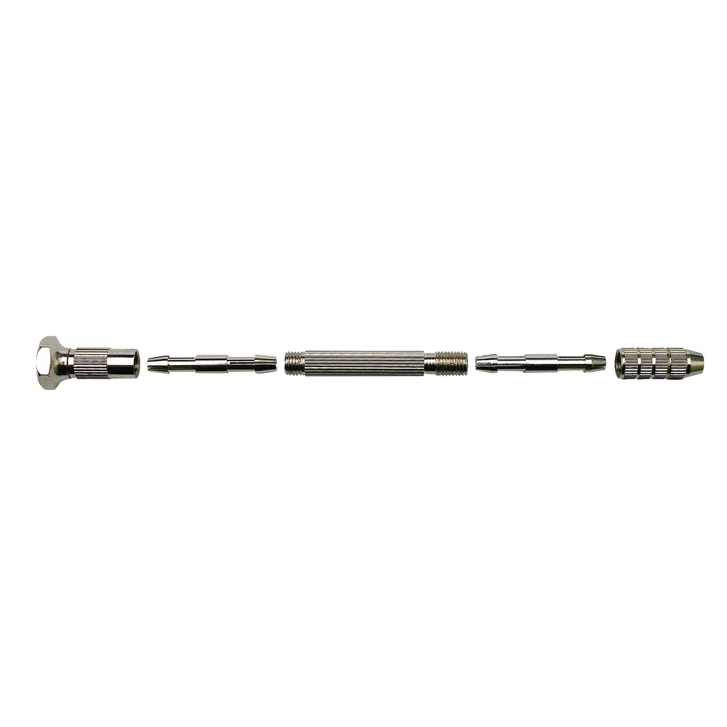 PEBARO 1539 - Werkzeughalter mit gerändeltem und vernickeltem Messingheft Spannbereiche: 0.11.1/1.02.0/2.02.5 /2.53.2 mm