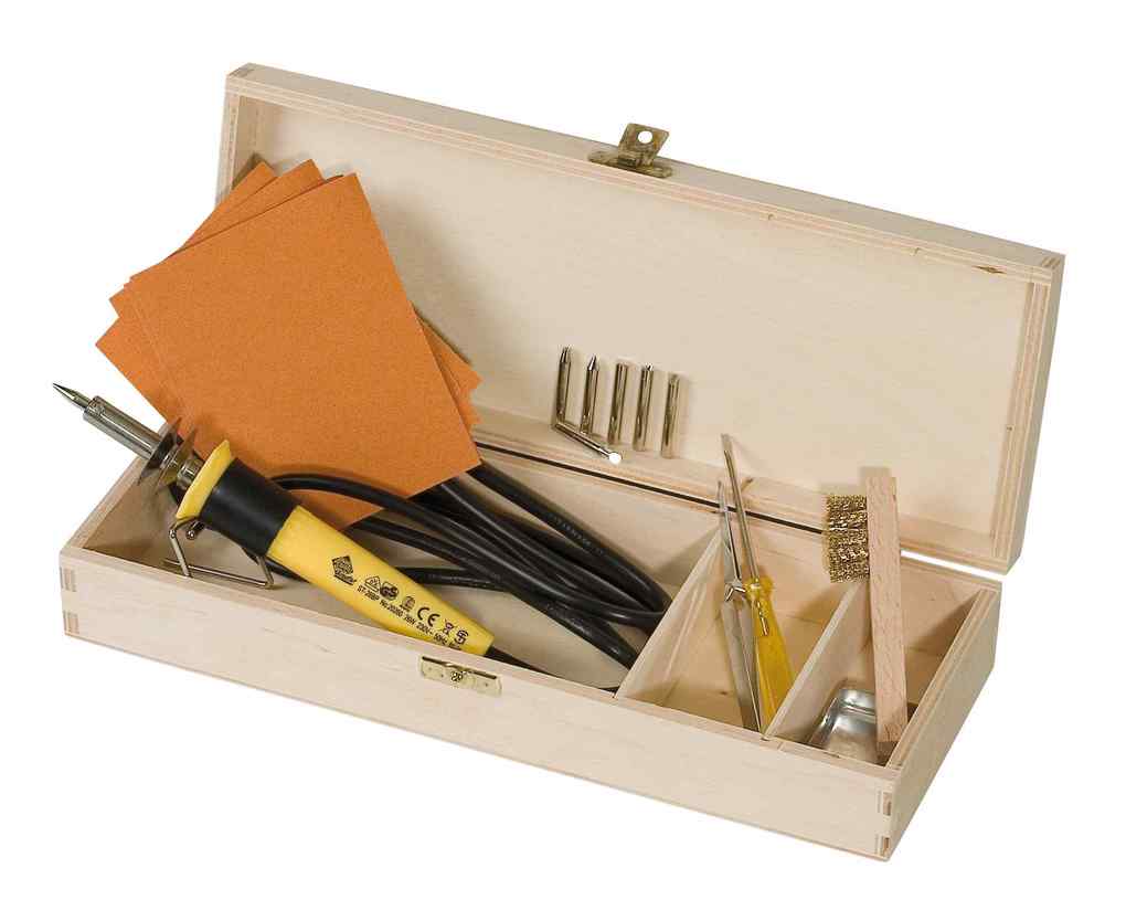 PEBARO 0285 - Brandmal-Set in praktischer Holzbox Brandmalerei