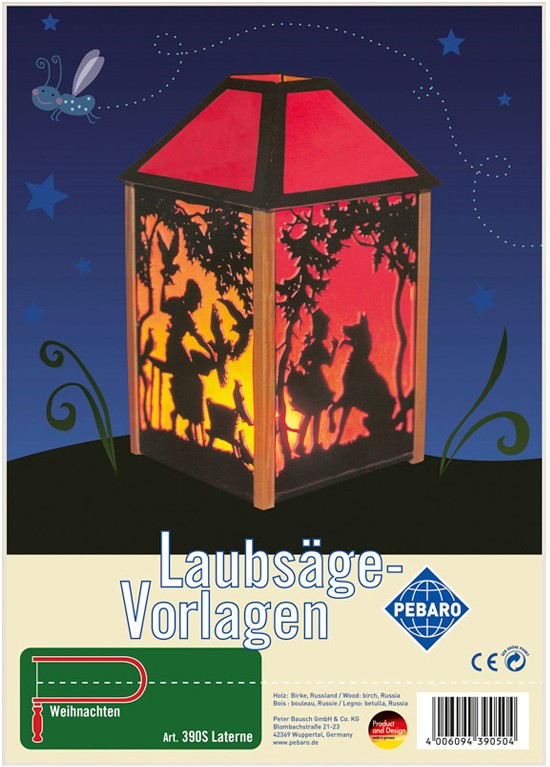 PEBARO 390S - Laubsägevorlage Laterne 4 Platten Größe DIN A4