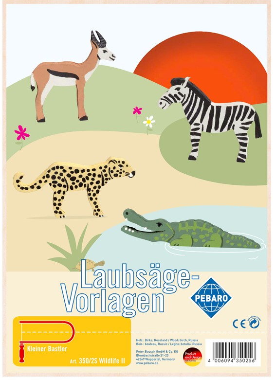 PEBARO 350/2S - Laubsägevorlage Wildlife II 1 Platte Größe DIN A4