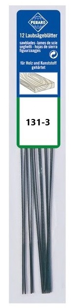 PEBARO 131-3 - Laubsägeblätter gehärtet für Holz und Kunststoff Stärke 3 mittel 12 Stück