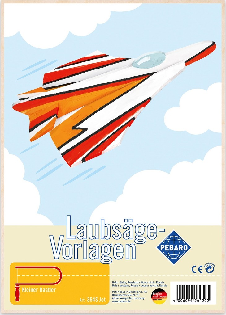 PEBARO 364S - Laubsägevorlage Jet 1 Platte DIN A4